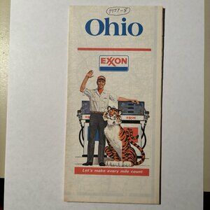 Vintage Exxon Oil Gas Ohio State US Travel Tourism Road Map 1977-78 Souvenir